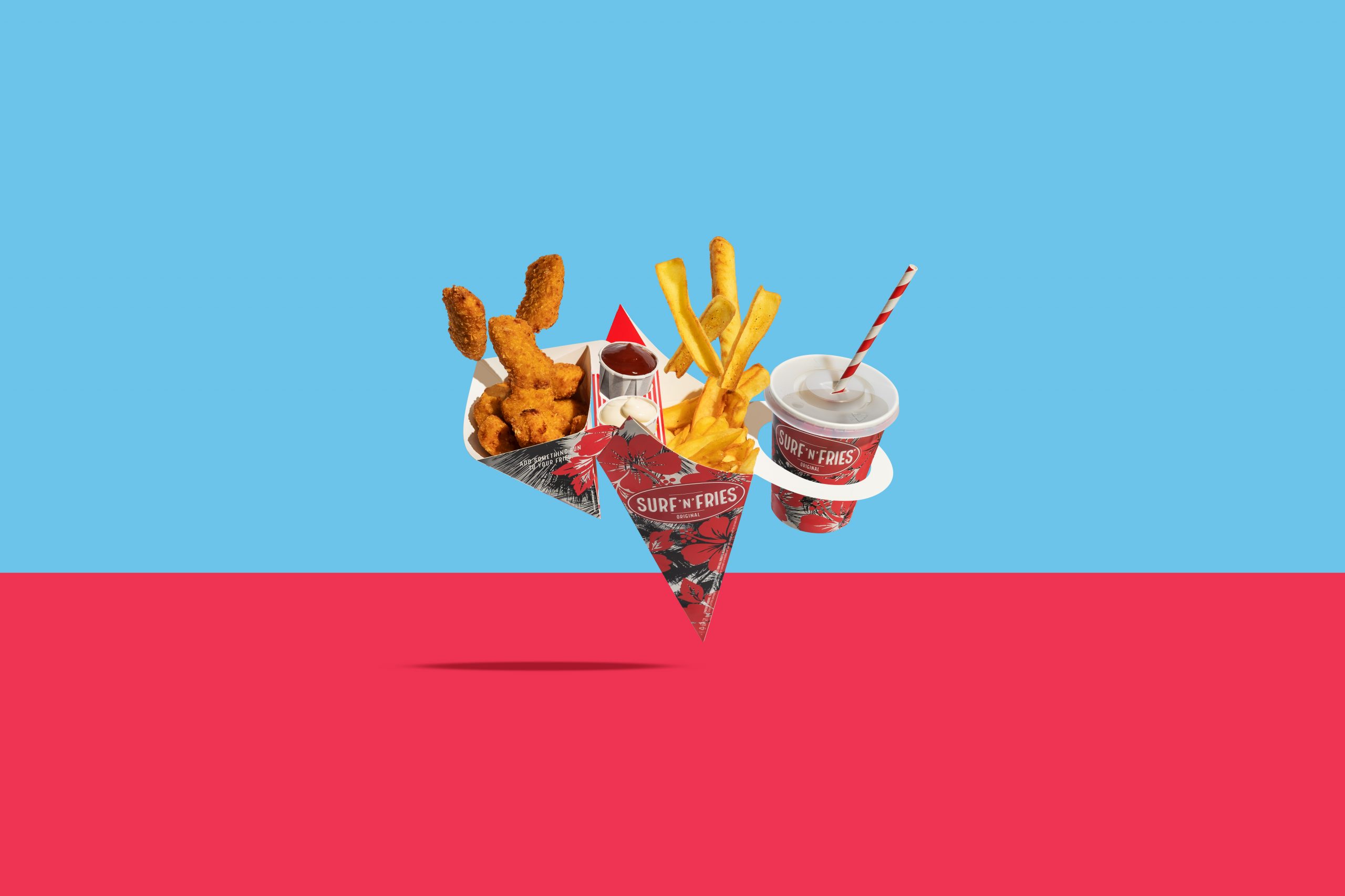 Embalagem das batas fritas Surf'n'Fries
